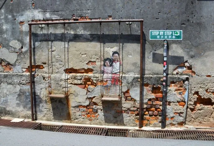 dimsum reizen maleisie penang georgetown streetart tour