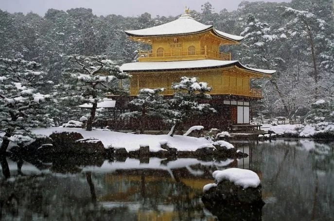golden temple in winter